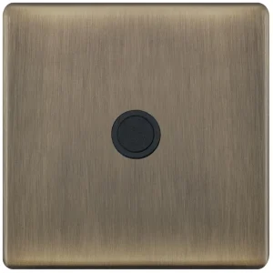 Selectric 5MPLUS-646 5M-PLUS Screwless 20A Cable Outlet with Centre Entry - Antique Brass, Black Insert