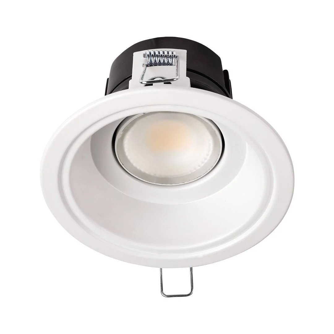 Collingwood DL510MWM H5 1000 IP65 10W CCT Adjustable Fire Rated Downlight, Matt White, Silver Reflector - Image 2