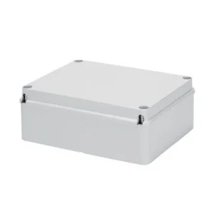 Gewiss GW44207 Junction Box With Plain Screwed Lid - IP56 - Internal Dimensions 190X140X70 - Smooth Walls - Grey Ral 7035