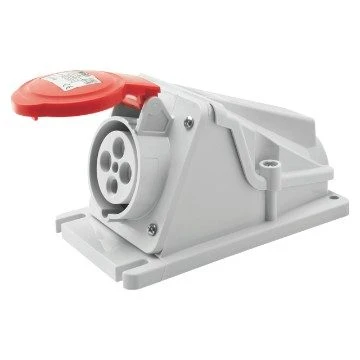Gewiss GW62492 90° Angled Surface-Mounting Socket-Outlet - IP44 - 3P+E 32A 380-415V 50/60Hz - Red - 6H - Screw Wiring