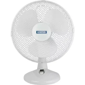 Status S12DESKFAN 12" 3 Speed Oscillating Desk Fan White