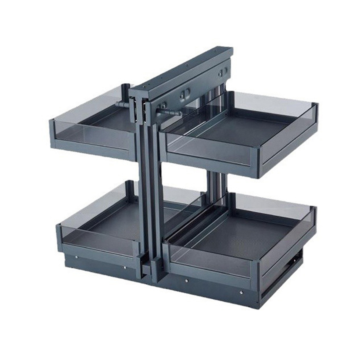 2 Tier Blind Corner Cabinet Pull Out Cabinet Basket for Spice Dishes Bowls CR-SP - Image 2