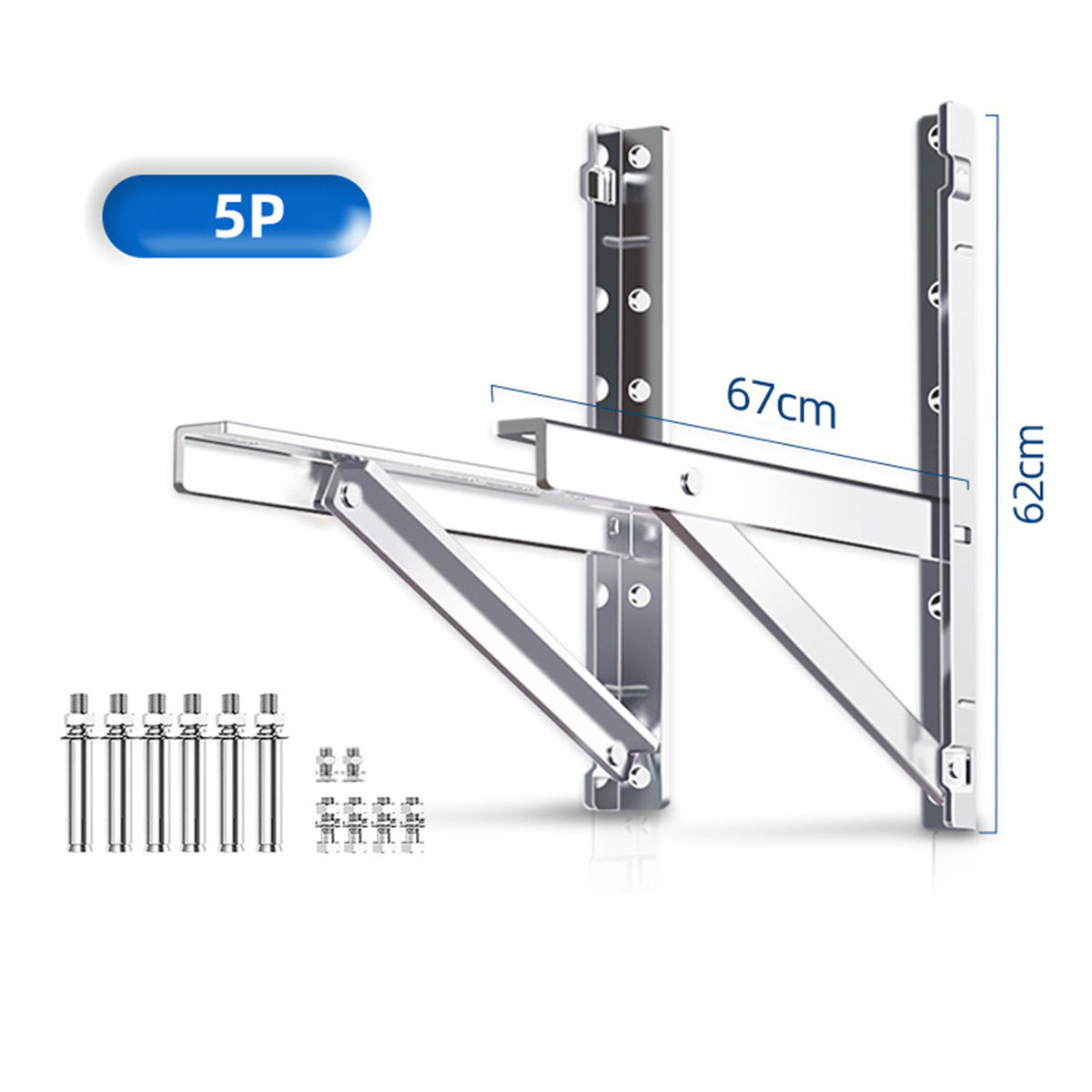2pcs AC Wall Bracket 1-5P Air Conditioner Bracket Outdoor Split AC Wall Mounting Stainless Steel Support Bracket FY-NV - Image 3
