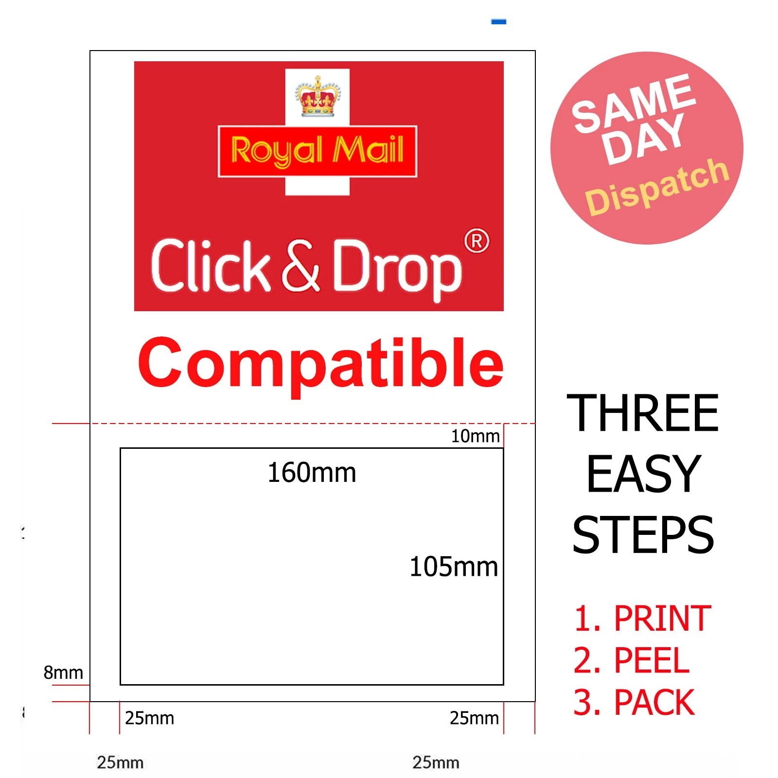 (S19) Integrated Labels | Royal Mail Click & Drop Labels – Pack of 100 - Image 8