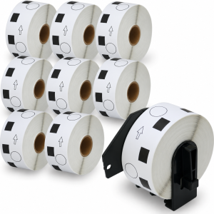 10 x Compatible Brother DK11218 Round Labels – 24mm Direct Thermal Label Rolls