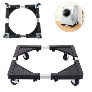 60-80CM Adjustable Washing Machine Stand with Wheels Fridge Undercarriage Base Bracket Moveable Base