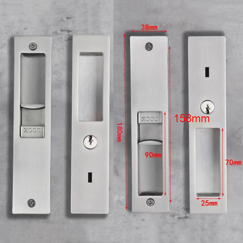 Barn Door Lock Sliding Door Lock with Key Invisible Hidden Wood Pocket Hook Lock - Image 3