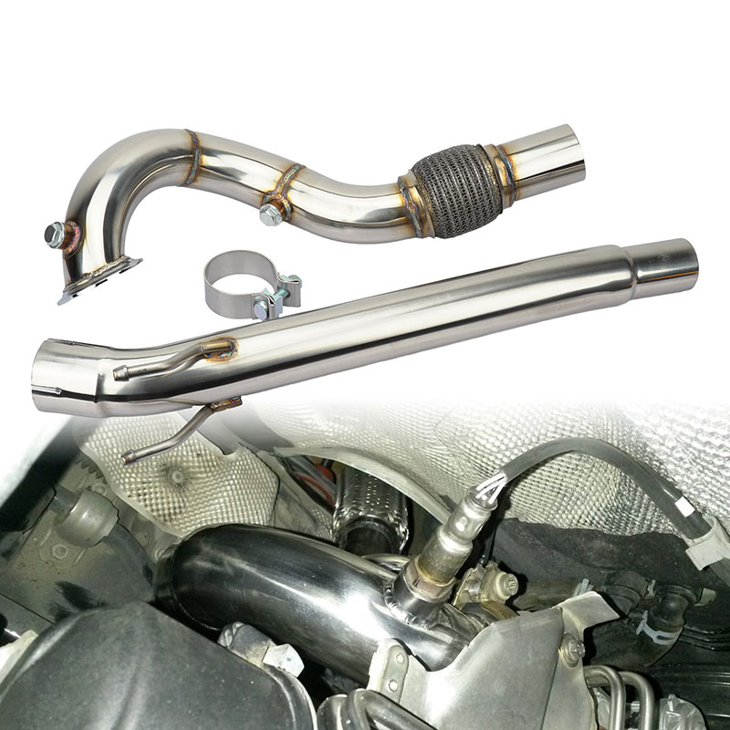 Car Exhaust Downpipe for VW Golf MK7 Jetta Audi A3 Skoda Kodiaq Mk1 MQB 2.5inch EA211 1.4T Engine Racing Catless Down Pipes - Image 4