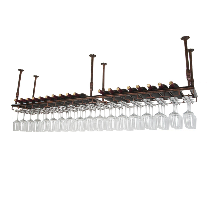 Ceiling Wine Rack Iron Wine Stemware Goblets Shelf Wine Bottle Holder Hanging Wine Glass Stand for Bars Restaurant - Image 5