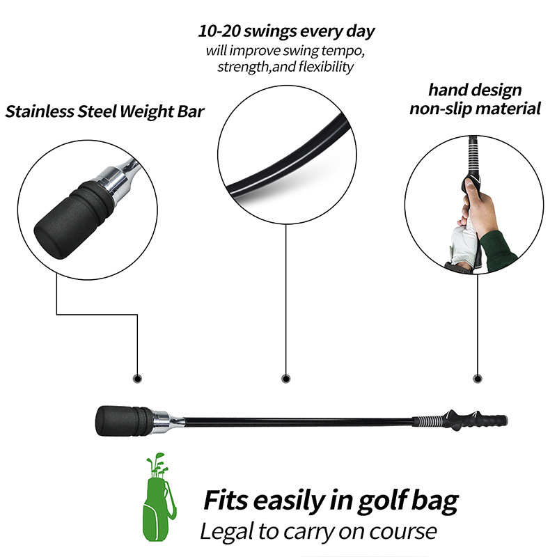 Golf Swing Trainer Aid for Tempo Practice Weighted Golf Click Stick Helps Enhance Strength Improve Swing Rhythm Maintain Balance - Image 6