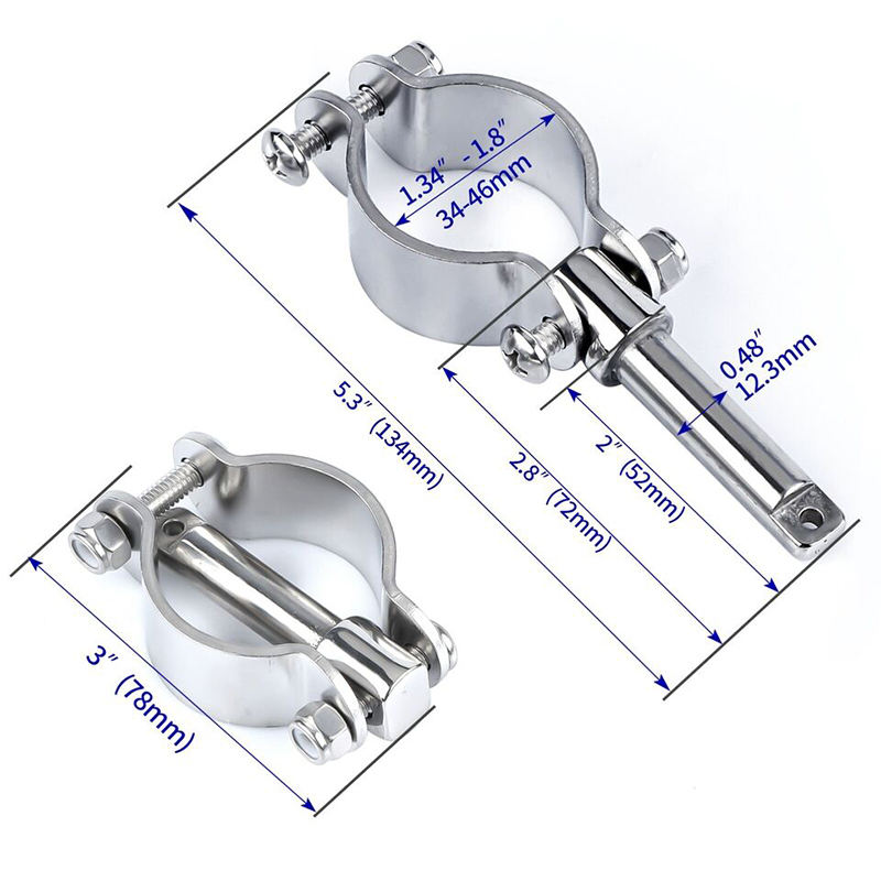 Oarlock Socket Clamp 316 Stainless Steel Clamp-On Oarlock Rowlock Side Mount Line Oarlock Holder Marine Yacht - Image 3