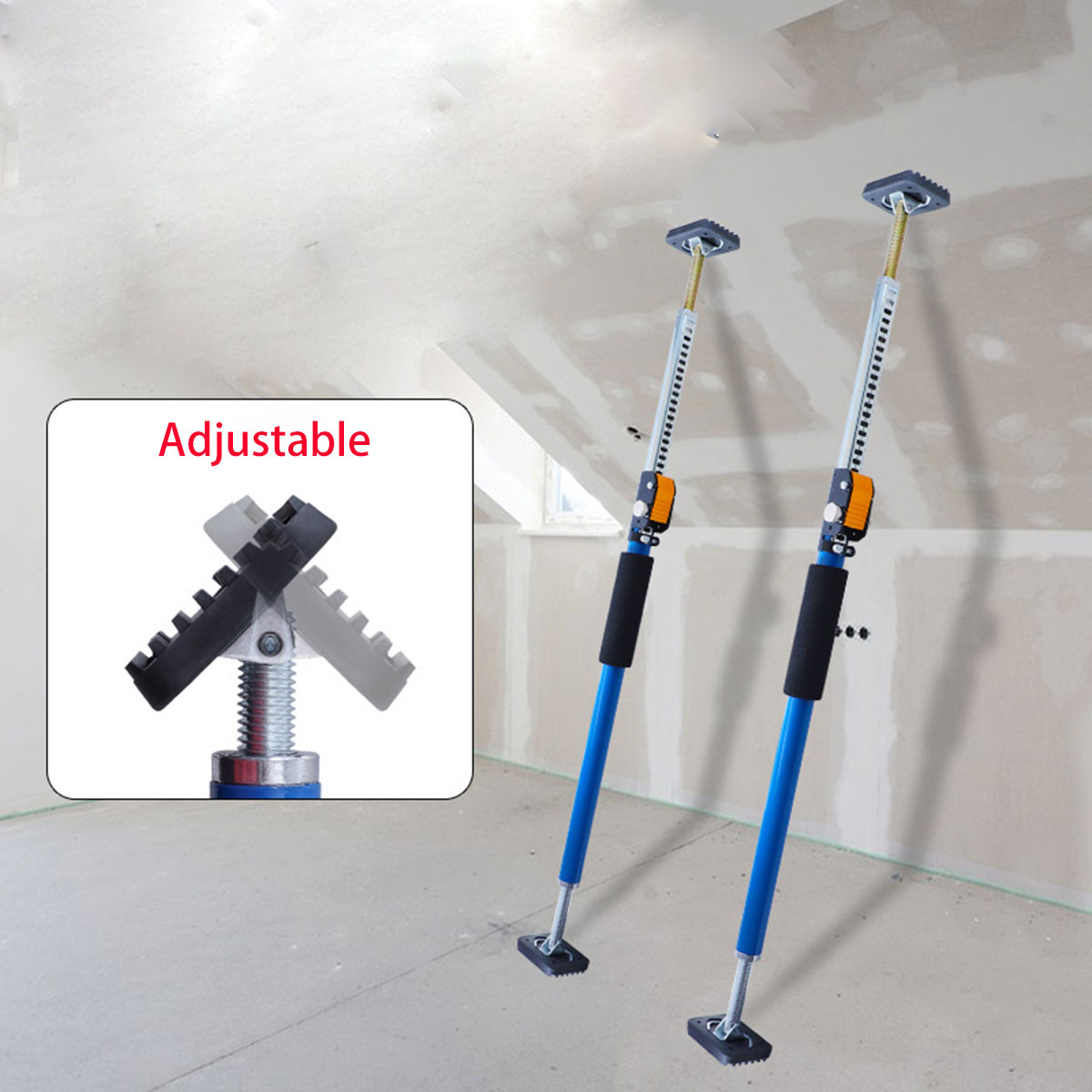 2pcs Adjustable Support Poles Extend from 60cm to 110cm Steel Support Rod for Cabinet Jacks Cargo Bars Drywall Support RS-OT - Image 4
