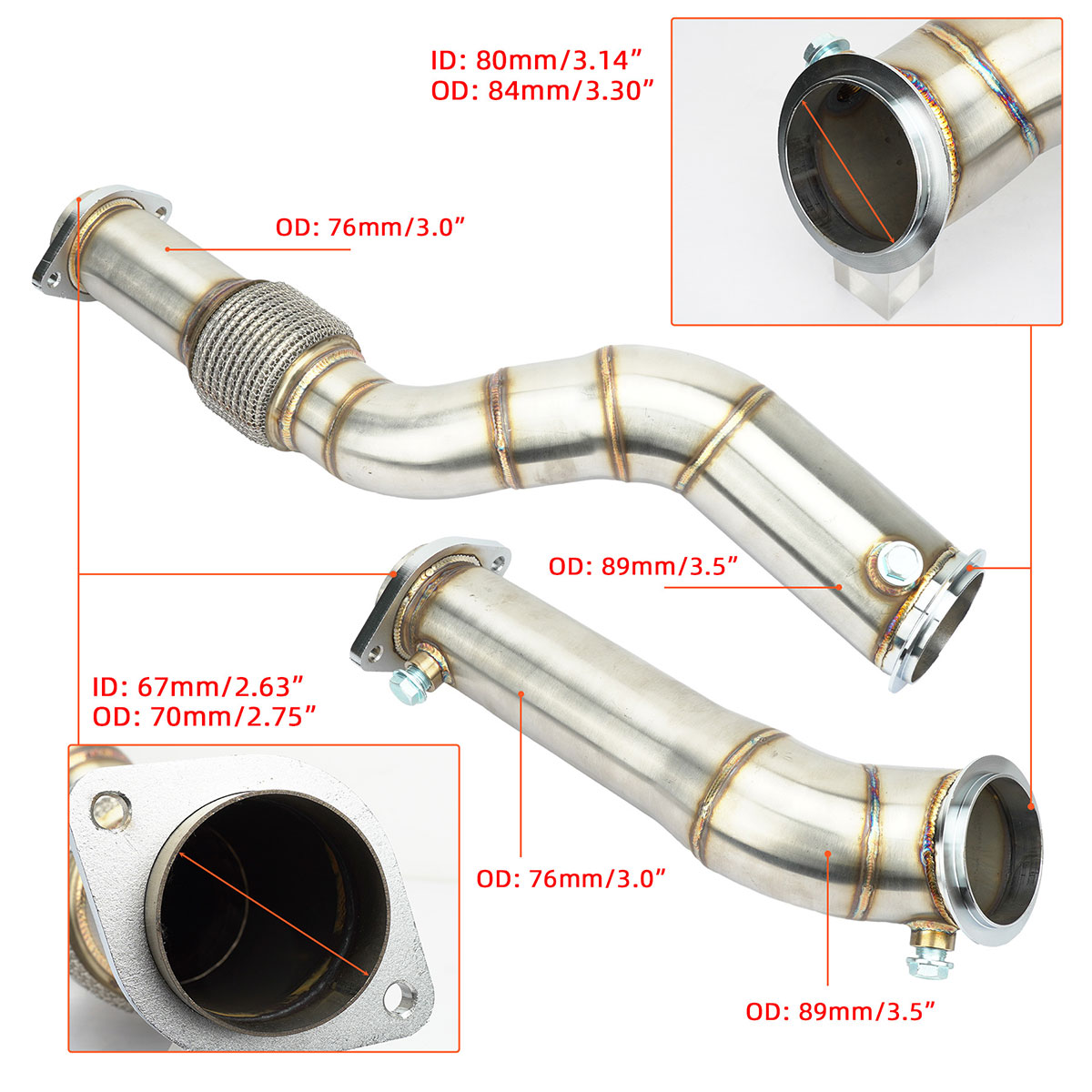 BMW Exhaust Manifold for BMW M3 M4 G80 G82 G83 Downpipe S58 3.0T Engine RS-OT - Image 3