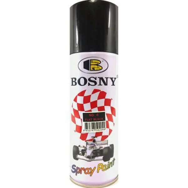 400 ml Flat Black Color Spray Paint Bosny Brand - Image 2
