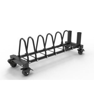 Bumper Plate Storage Trolley with Wheels Mobile Barbell Plate Holder CR-OT