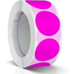 25mm Pink Round Stickers – 1 Inch Self Adhesive Circle Seal Labels – 500 Labels
