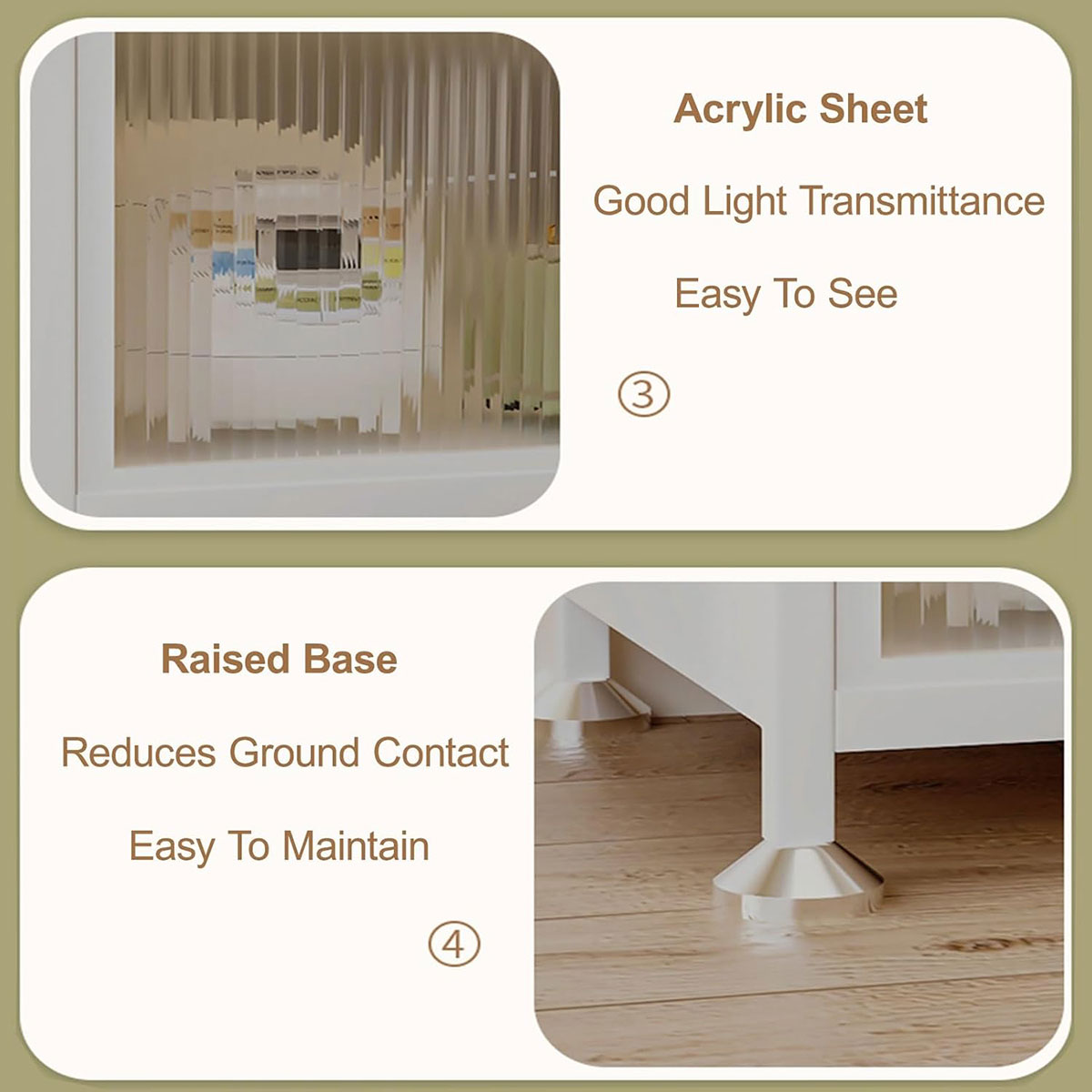 Kitchen Pantry Storage Cabinet with Adjustable Shelves Pantry Storage Cabinet Freestanding Cupboard for Kitchen Dining Room RS-JN - Image 5