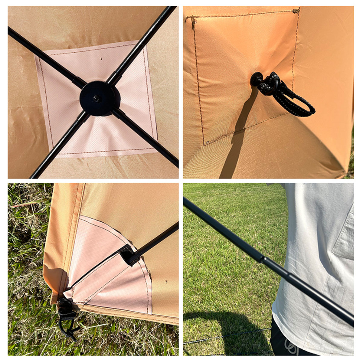 Outdoor Folding Camping Windscreen 4 Panel Privacy Shield 5.6×1.4m Camping Windshield Camping Windbreak Wall FY-JN - Image 4