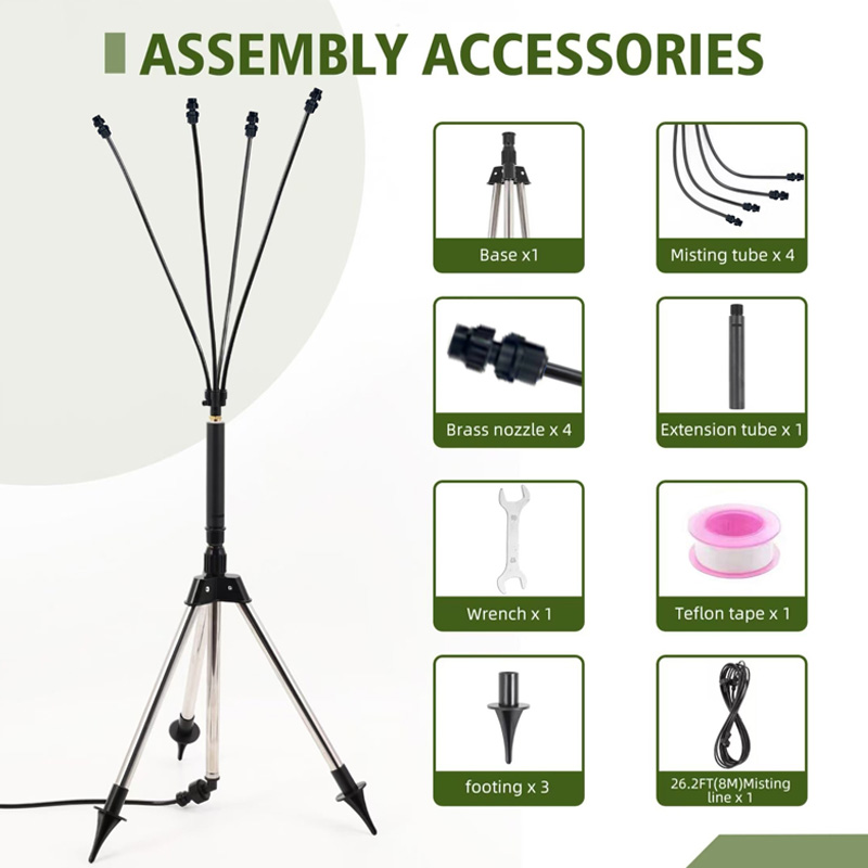 Patio Standing Mister Portable Cooling System Adjustable Height for Water Mist Playing Patio Cooling - Image 4