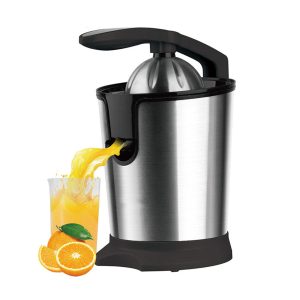 Portable Electric Juice Squeezer Stainless Steel Electric Citrus Juicer Orange Lemon Squeezer Press with Lever Arm FY-JN