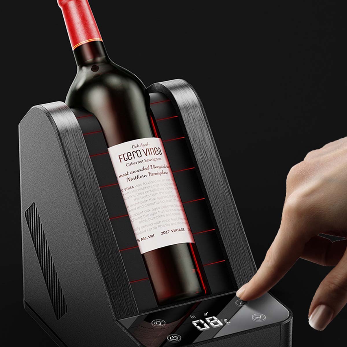 Portable Electric Wine Chiller Ice-Free Cooling 750ml Single-Bottle Wine Cooler fits 96mm Diameter Bottles FY-SP - Image 7