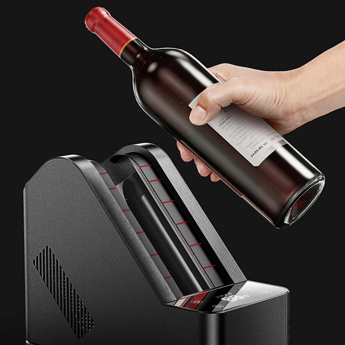 Portable Electric Wine Chiller Ice-Free Cooling 750ml Single-Bottle Wine Cooler fits 96mm Diameter Bottles FY-SP - Image 8