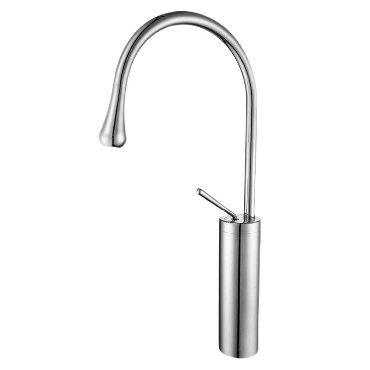 Single Arc Basin Mixer Tap High Arc Sink Mixer Tap 360 Rotation Faucet Water Droplet Shape Faucet for Bathroom Balcony FY-AG - Image 2
