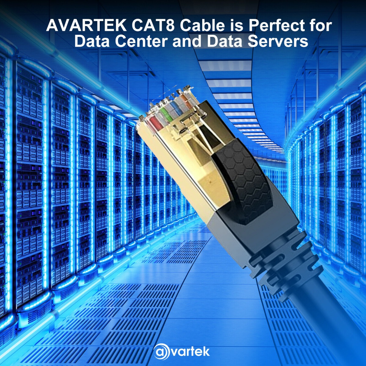 20m CAT8 High Speed Shielded Ethernet Cable 2000MHz 40Gbps RJ45 – Black - Image 4