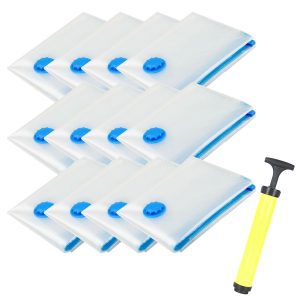 10 Large Vacuum Storage Bags (100 x 80cm) with Hand Pump