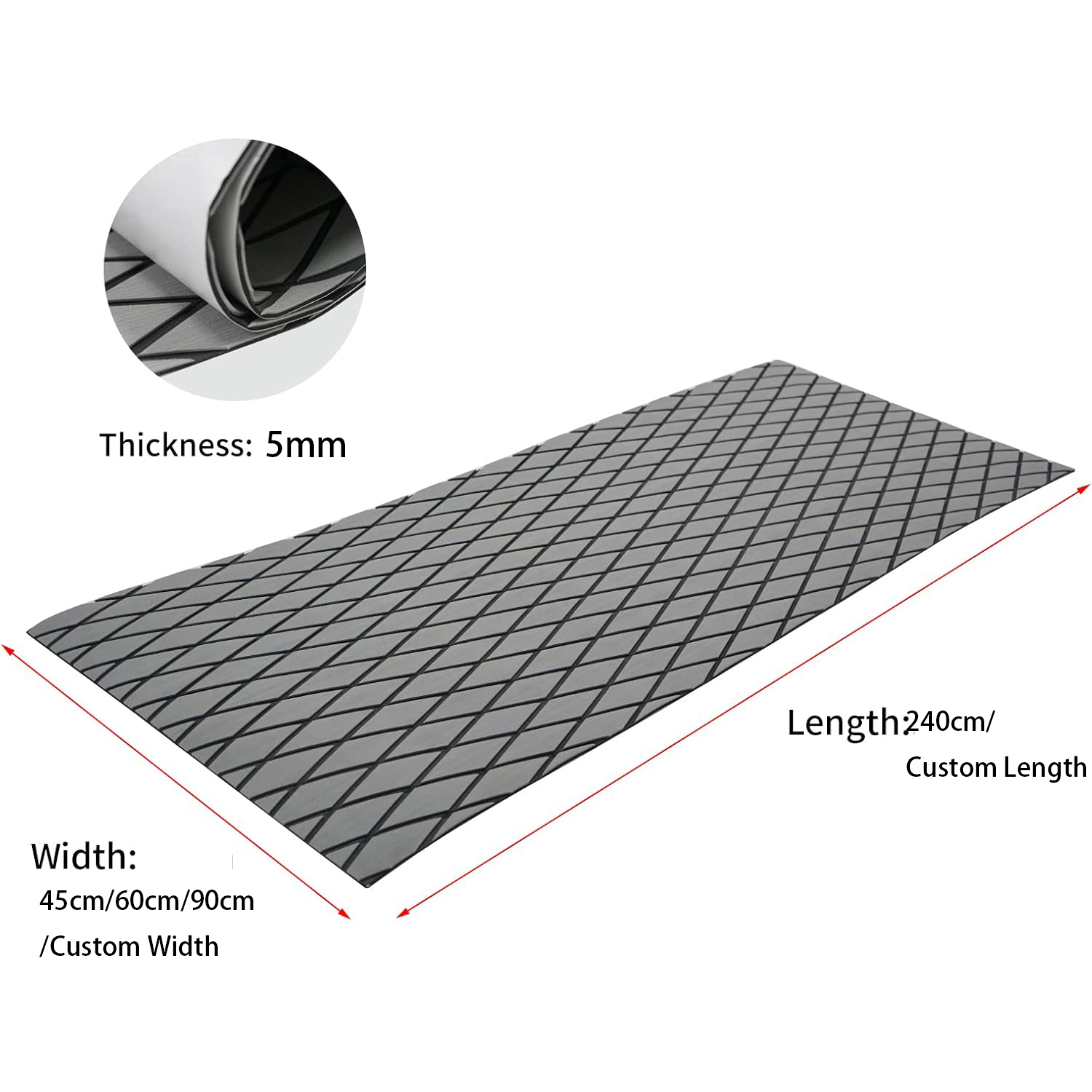 Yacht Decking Sheet Mat EVA Boat Flooring Decking Mat Non-Slip UV Resistant 5mm Thickness CR-OT - Image 3
